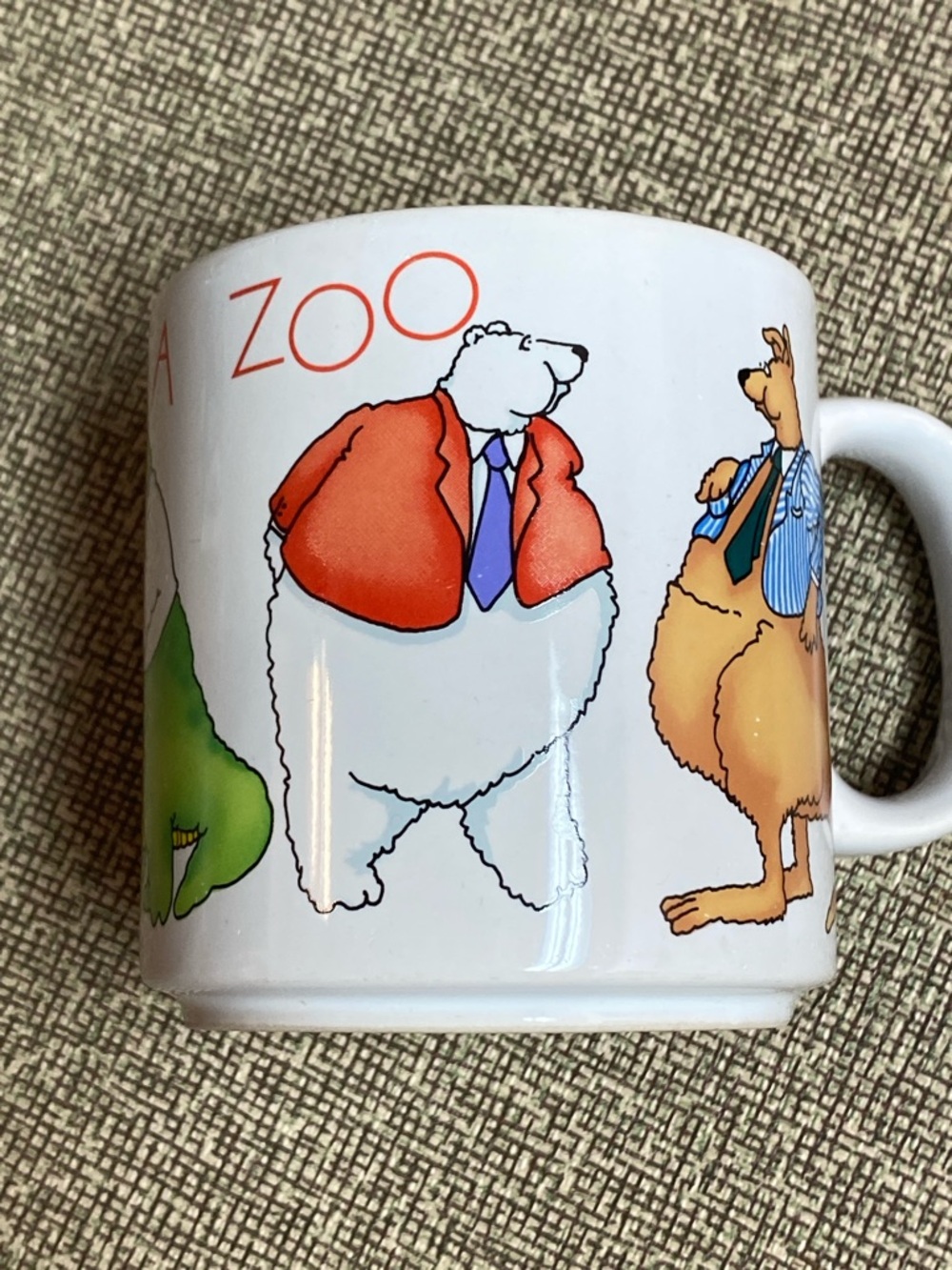 Adorable Vintage Office Russ Berrie & Co Coffee Mug 80s 90s This Place is a Zoo